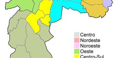Карта на административните области в Сао Пауло