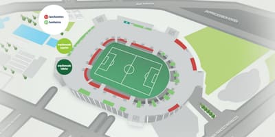 Карта на Алианц Парк - долните трибуни