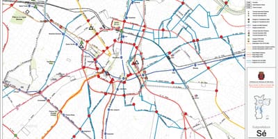 Карта ce Сао Пауло - обществен транспорт
