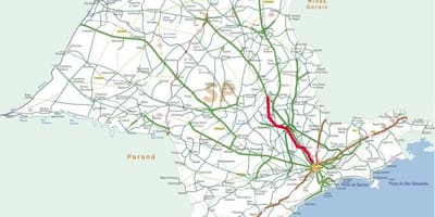 Карта на магистрала Бандейрантис - СП 348