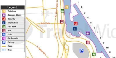 Карта на Международното летище Конгонас