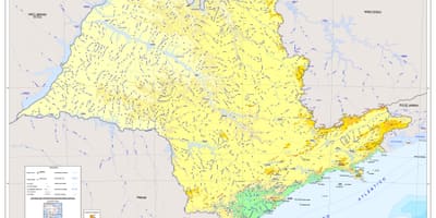 Карта на Сан Пауло облекчение