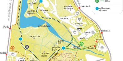 Карта на парка Ибирапуэра