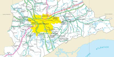 Карта на автомобилни пътища покрайнините на Сао Пауло