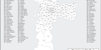 Карта райони на Сан Пауло