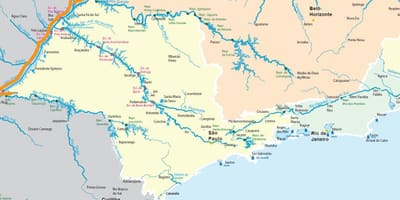Карта на Сан Пауло реки
