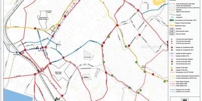 Карта на Санто-Амару Сао Паоло - обществен транспорт