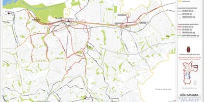 Карта на Сан Мигел-Paulista Сао Пауло - пътища