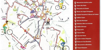 Карта на Сан Пауло велодорожка