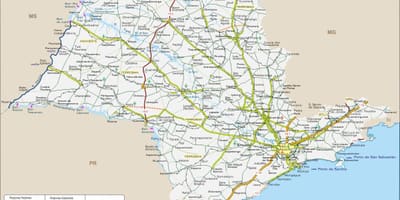 Карта на щата Сао Пауло магистрала