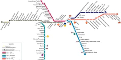 Карта на Сан Пауло CPTM