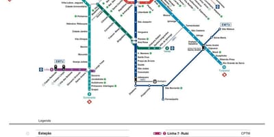 Карта на Сан Пауло CPTM транспорт
