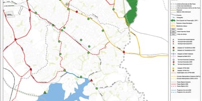 Карта Сидаде Адемаре Сао Пауло - обществен транспорт