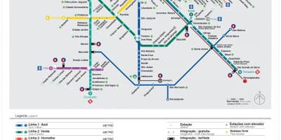 Карта на транспорта Сао Пауло - EMTU/SP - метро - CPTM