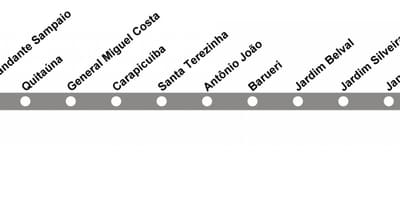 Карта на Сан Пауло CPTM - линия от 10 - Диамант