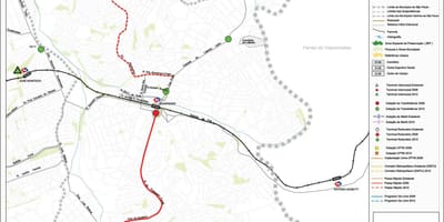 Карта Guaianases Сао Пауло - обществен транспорт