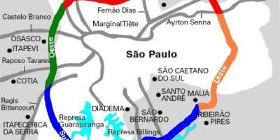 Карта на магистрала Мариу Covas - SP 21