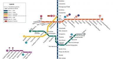 Карта на метрото в Сао Пауло