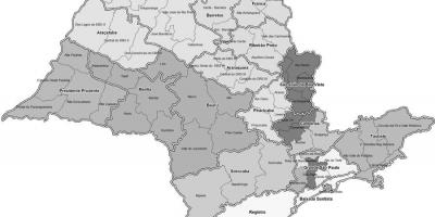 Карта на Сан Пауло черно и бяло